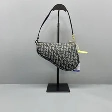 Christian Dior Trotter Jacguard Saddle Top Handle Auth 2