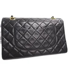 Chanel Lamb Skin Double Flap 25 Medium Chain #2836 Rise-on 3