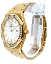 Audemars Piguet Royal Oak 67651BA 18k Yellow Gold Diamond Bezel Warranty Card 2