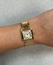 Cartier Tank Francaise Small 18k Yellow Gold Ivory Dial Quartz 2385 4