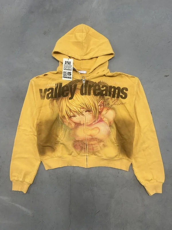 Vale Forever Valley Dreams Gold Rush Anime Zip Up Hoodie New 4