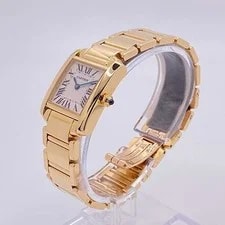 Cartier Tank Francaise W50002N2 Yellow Gold 20mm Quartz With Box #KMW2375 2
