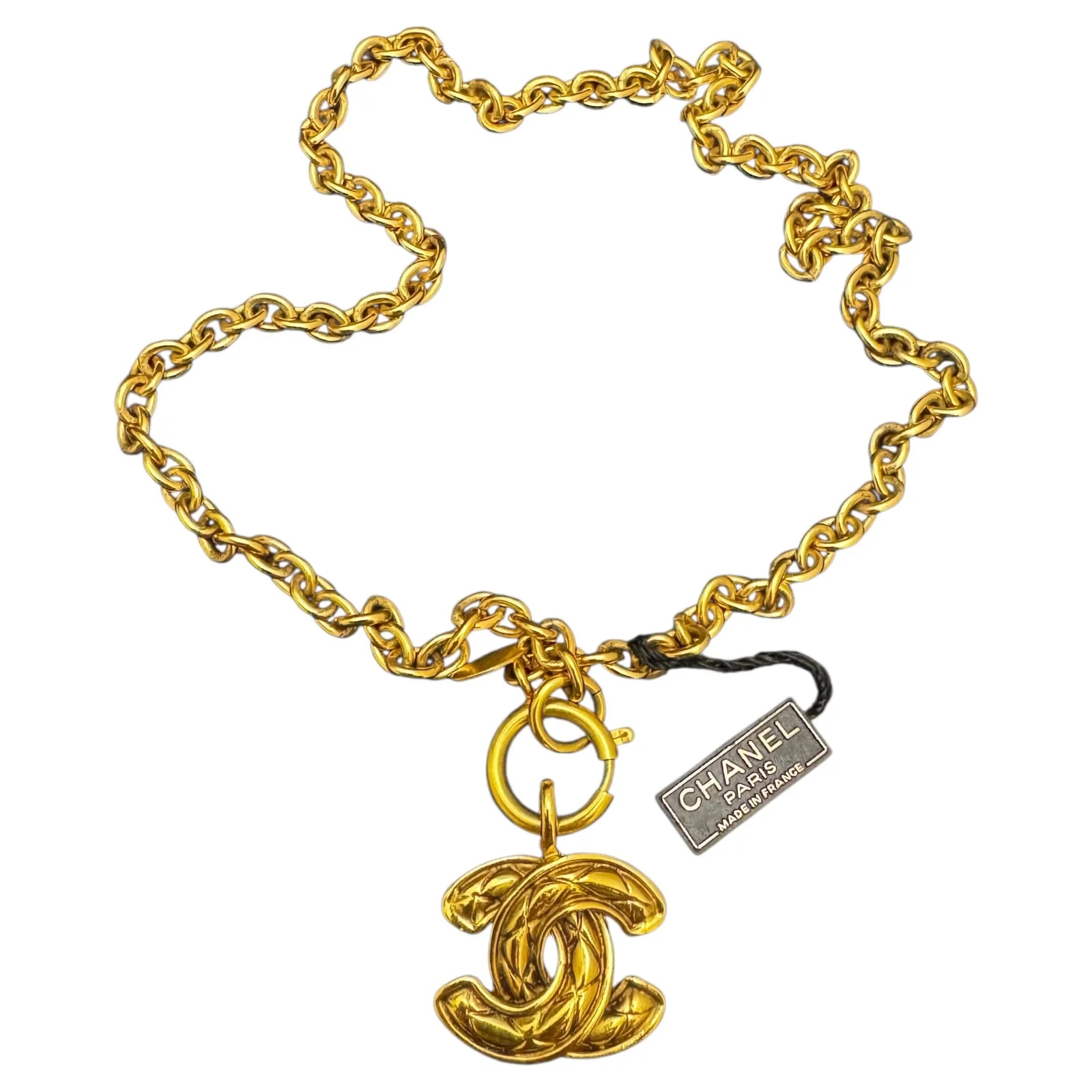 Chanel — 1980s Chanel -Toned Quilted CC Chain Small — Jewelry — resale