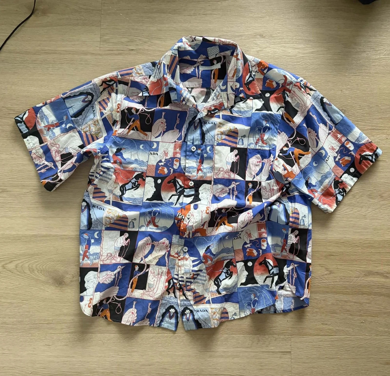 Prada — Prada Comic Rope Motif Print Shirt — streetwear — resale
