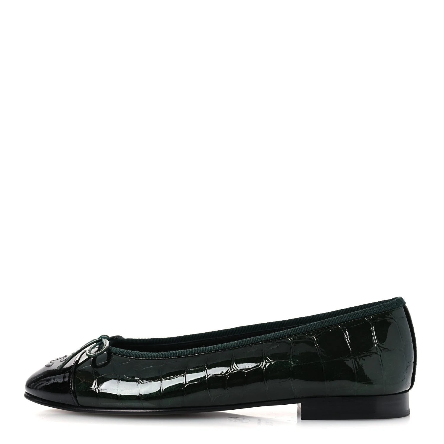 Chanel — Embossed Ballet 38.5 Dark — Designer Shoe — resale