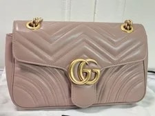 Authentic Gucci GG Marmont Medium Chevron Hardware 4