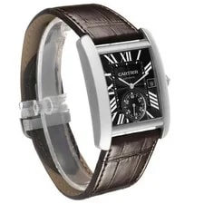 Cartier Tank MC Steel Black Dial W5330003 3