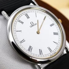 Omega de Ville Quartz Roman Round Antique Used With Battery 2