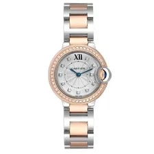 Cartier Ballon Bleu 28 Steel Rose Gold Diamond WE902076 2