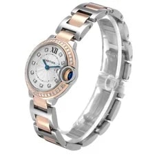 Cartier Ballon Bleu 28 Steel Rose Gold Diamond WE902076 4