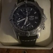 Breitling Chronomat Automatic Chronograph Black Leather Strap With Box 3
