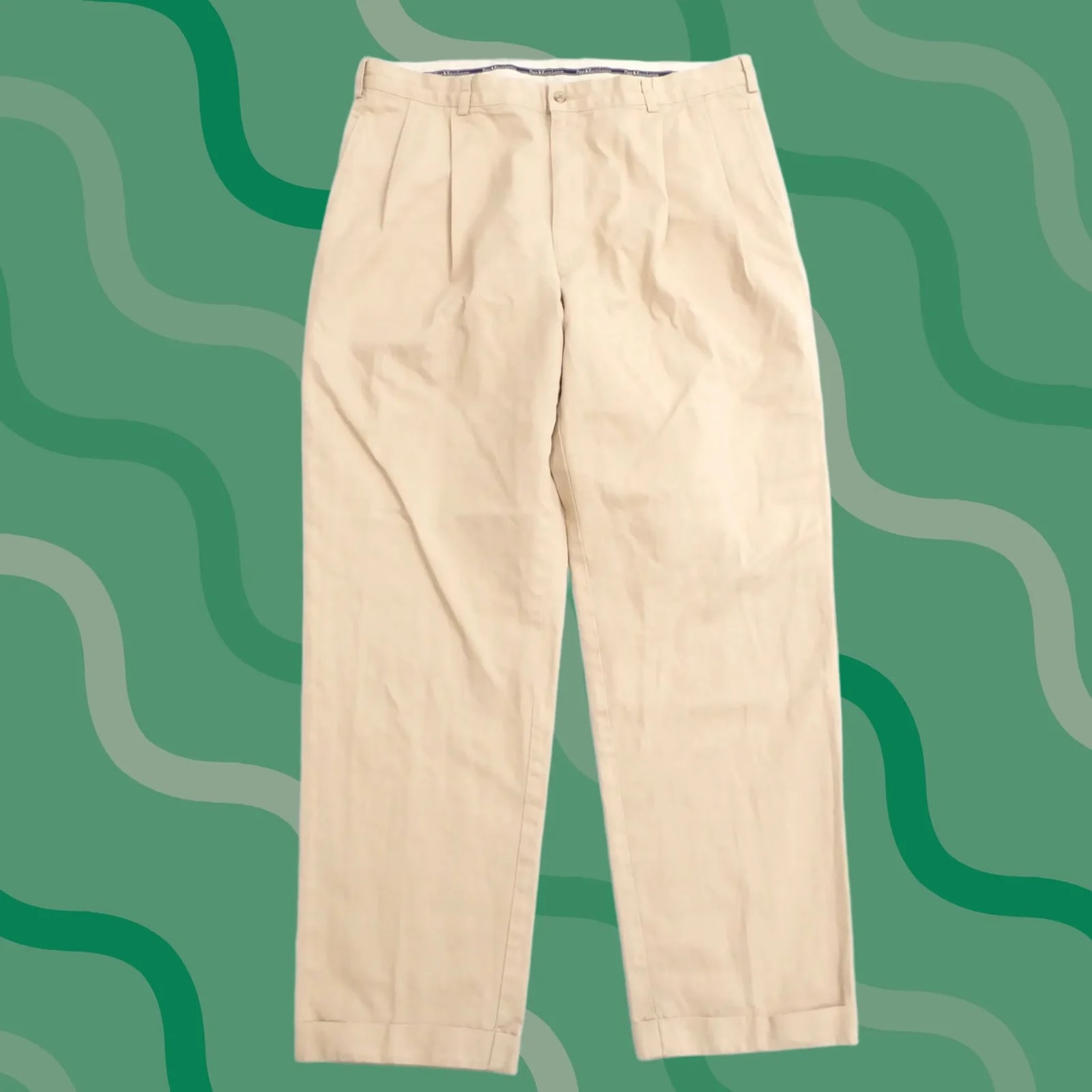 Polo Ralph Lauren — Polo Ralph Lauren Pants 40x32 Chino Pleated Cuffed Hemmed — streetwear — resale