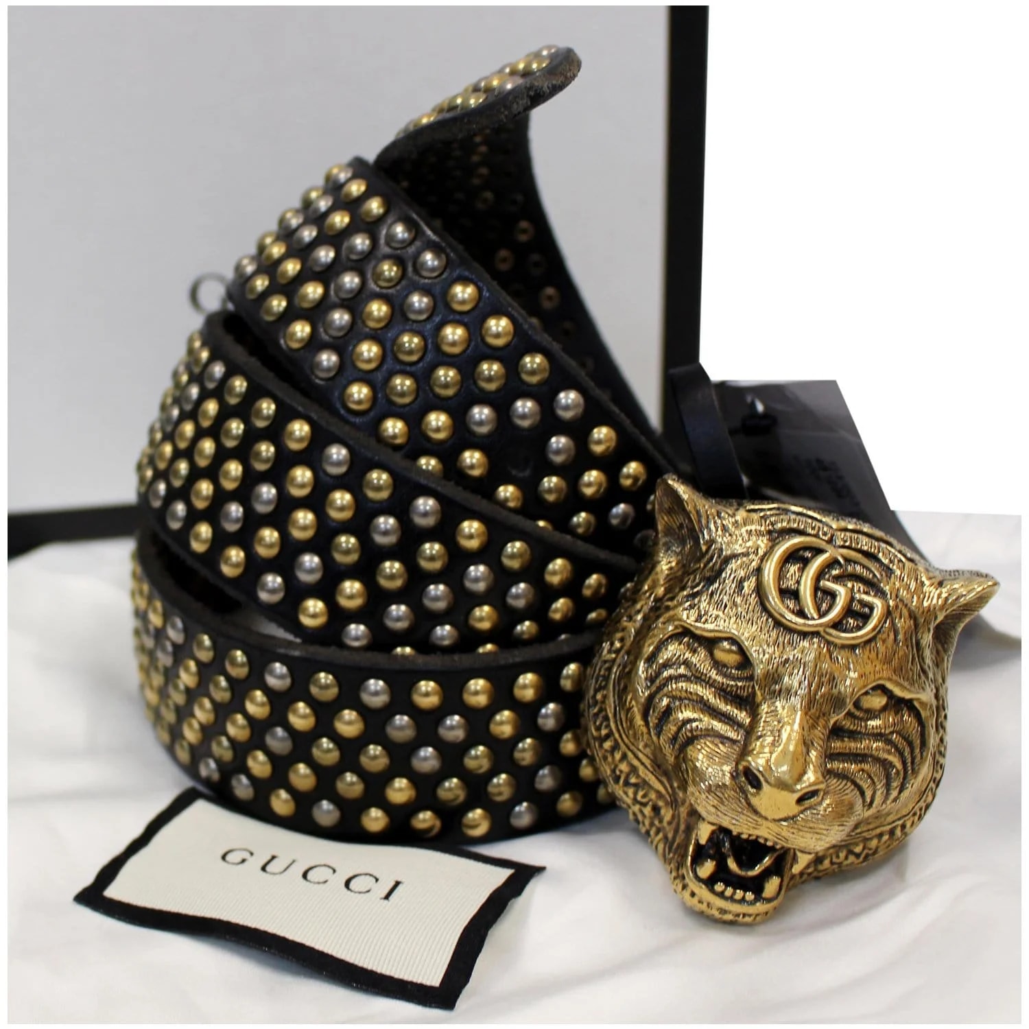 Gucci Feline Head Studded Belt 451224 - 15% OFF 2