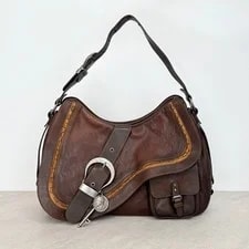 Dior — Christian Dior Gaucho Saddle John Galliano Dark — Handbag — resale