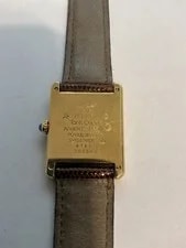 Must de Cartier Tank 590005 Vermeil 925 Gold on Silver Quartz Box Papers 2