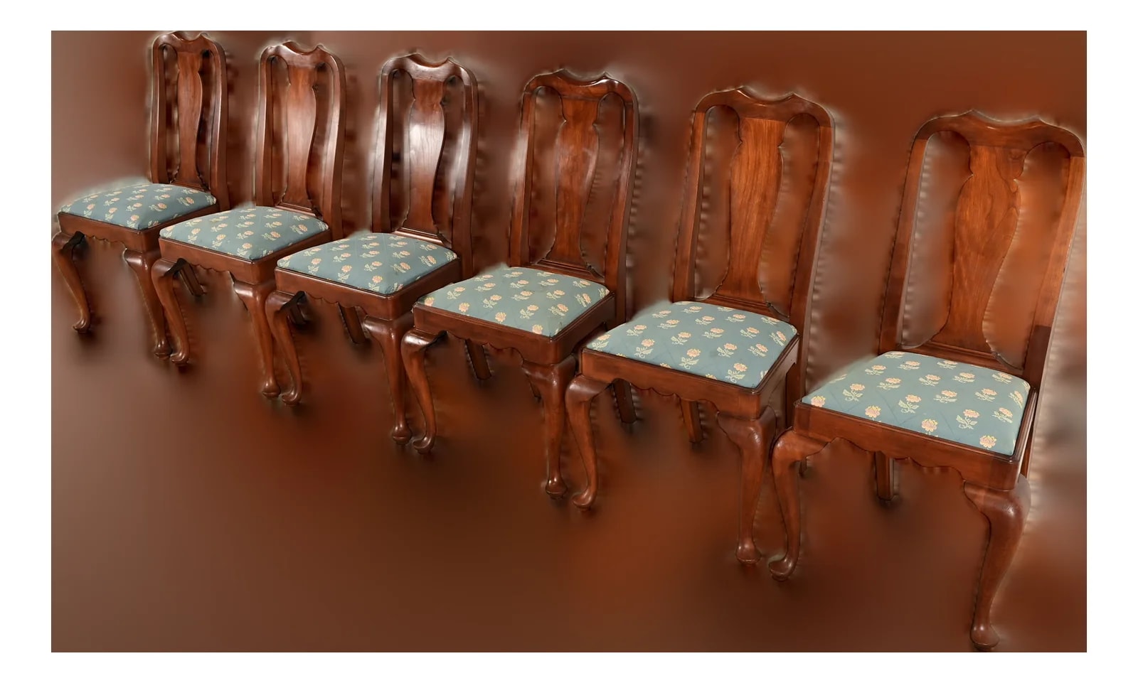 Henkel Harris — Henkel Harris Queen Anne Solid Dining , Set of Six — Furniture — resale