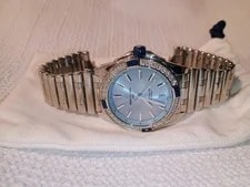 Breitling — Breitling Super Chronomat A17356 Ice Blue Dial Diamond Bezel Steel Bracelet 38mm — Watch — resale