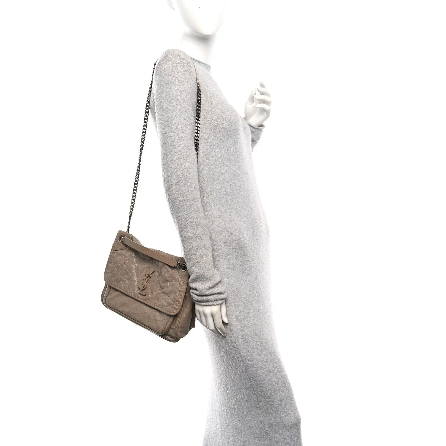 Crinkled Medium Niki Chain Satchel Light 2