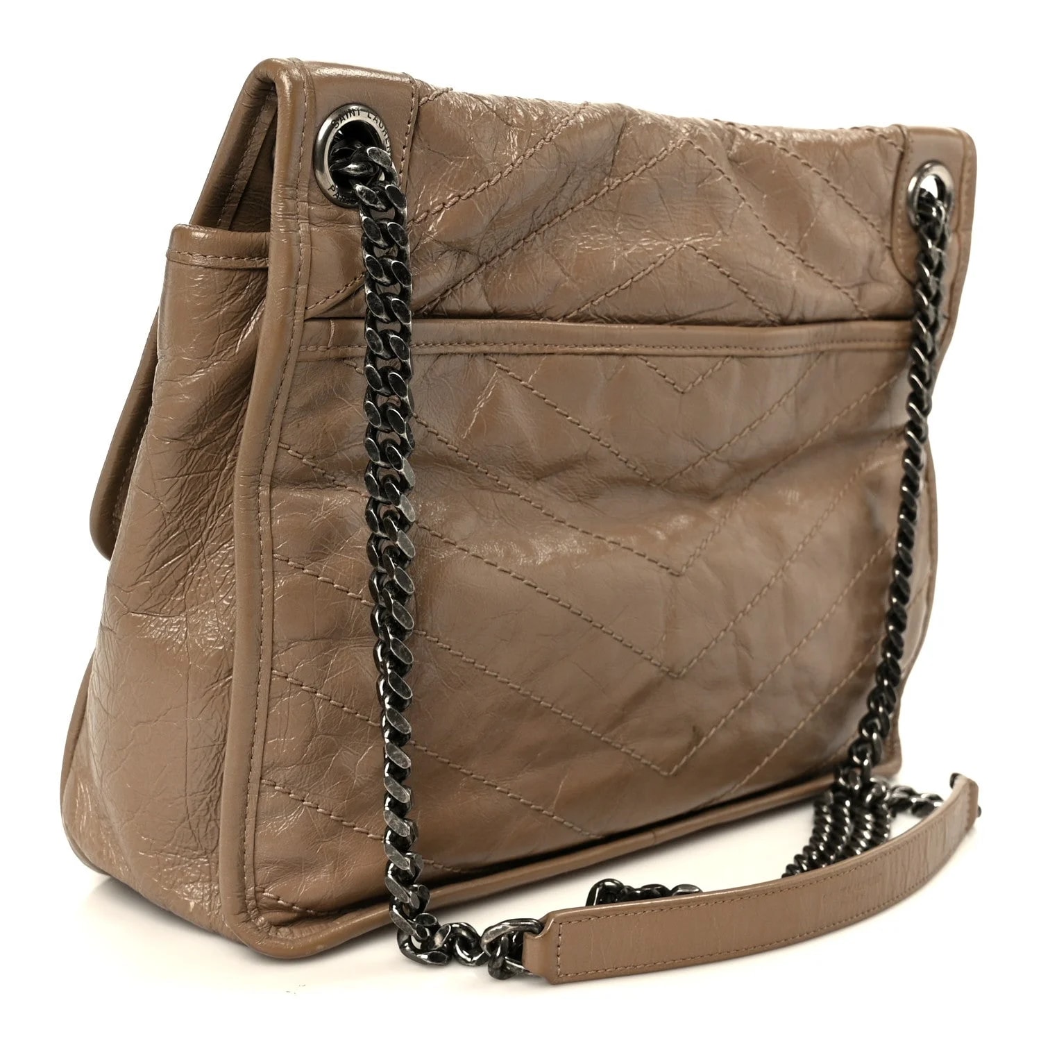 Crinkled Medium Niki Chain Satchel Light 3