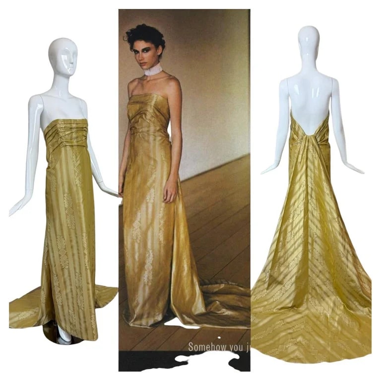 Pamela Dennis Couture — Pamela Dennis Couture 1998 Evening Gown Maxi Dress W. Train — Clothing — resale