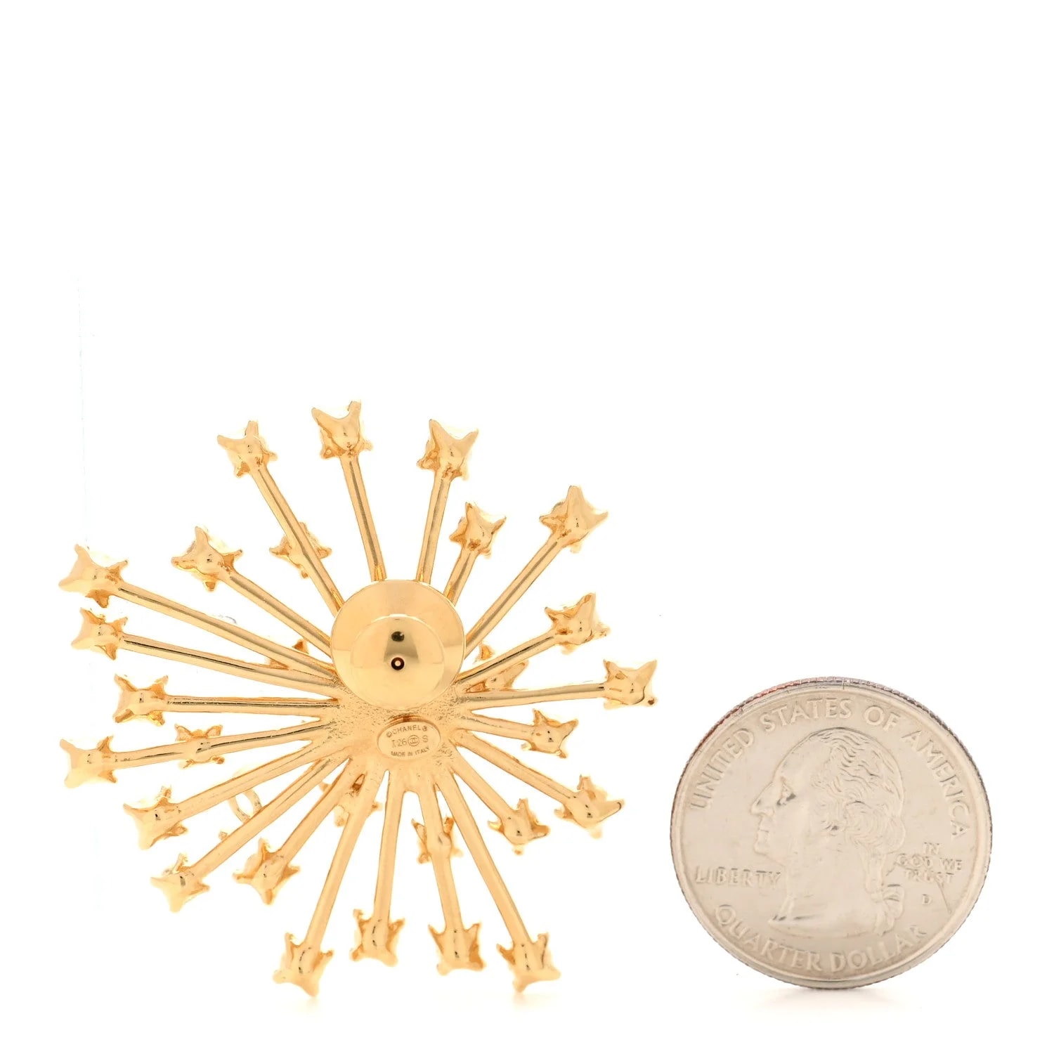 Metal Strass Starburst CC Brooch 2