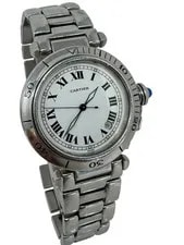 Cartier — Cartier Pasha 38mm Automatic W31005H3 White Dial — Watch — resale