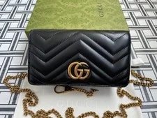 Gucci Marmont Mini Chevron GG & Chain / Strap 2
