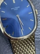 Patek Philippe Golden Ellipse Blue Sigma Dial 18k Yellow Gold 1971 Model 3548 3