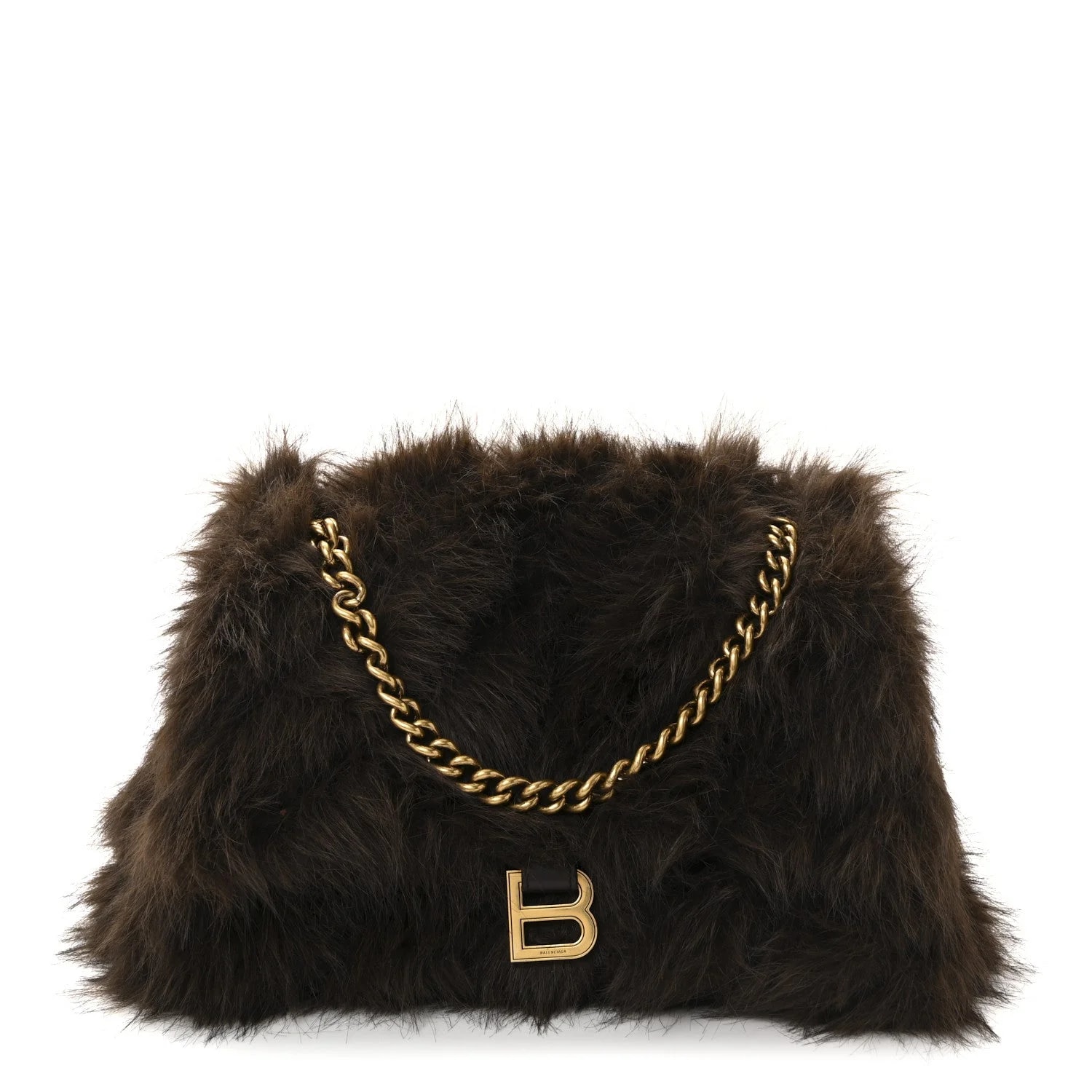 Balenciaga — Faux Fur Medium Crush Chain — Handbag — resale