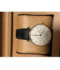 IWC Schaffhausen Automatic Gold Case Black Leather W/ Box 2