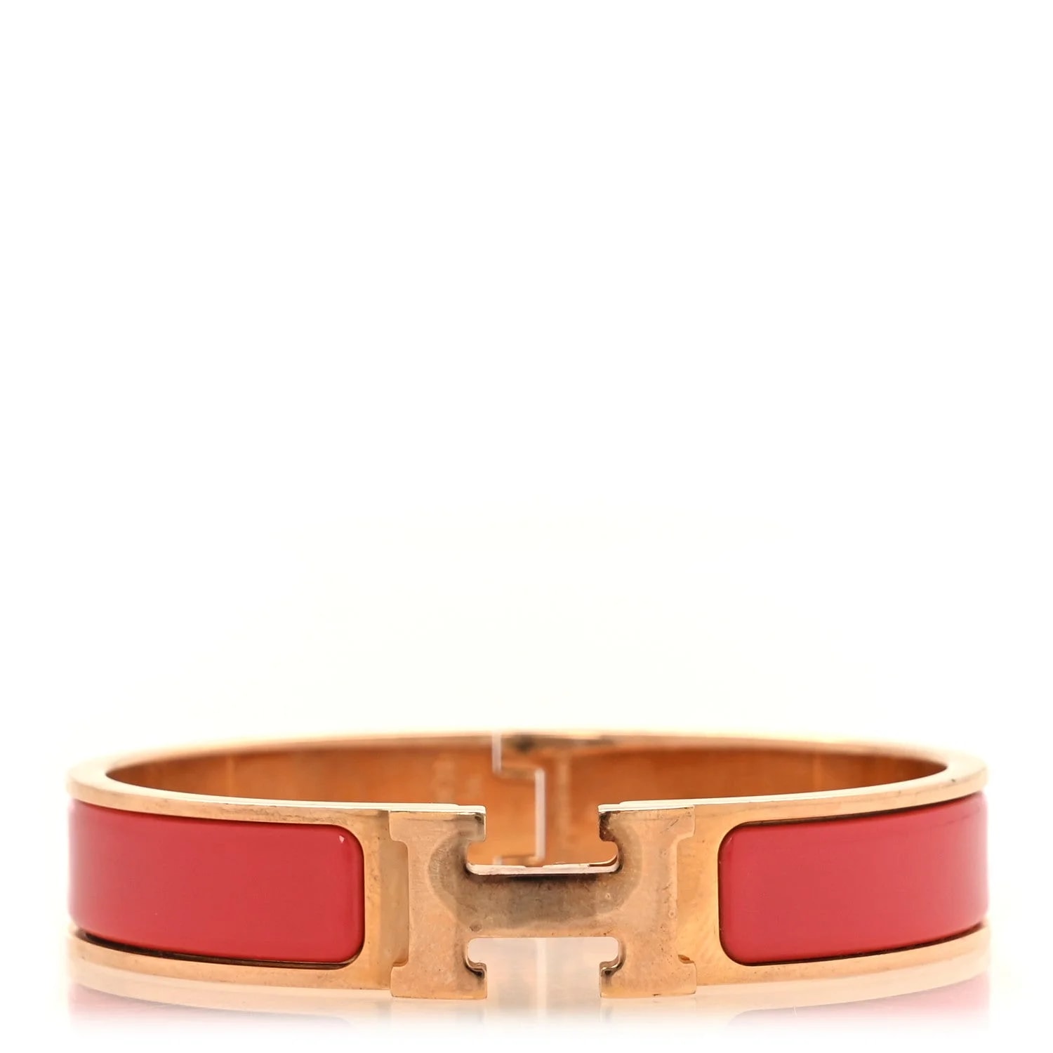 Hermès — Enamel Narrow Clic Clac H Corail — Jewelry — resale