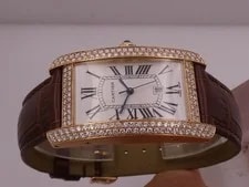 Cartier Tank Americaine XL W2609156 With Diamonds Box&papers Automatic 2