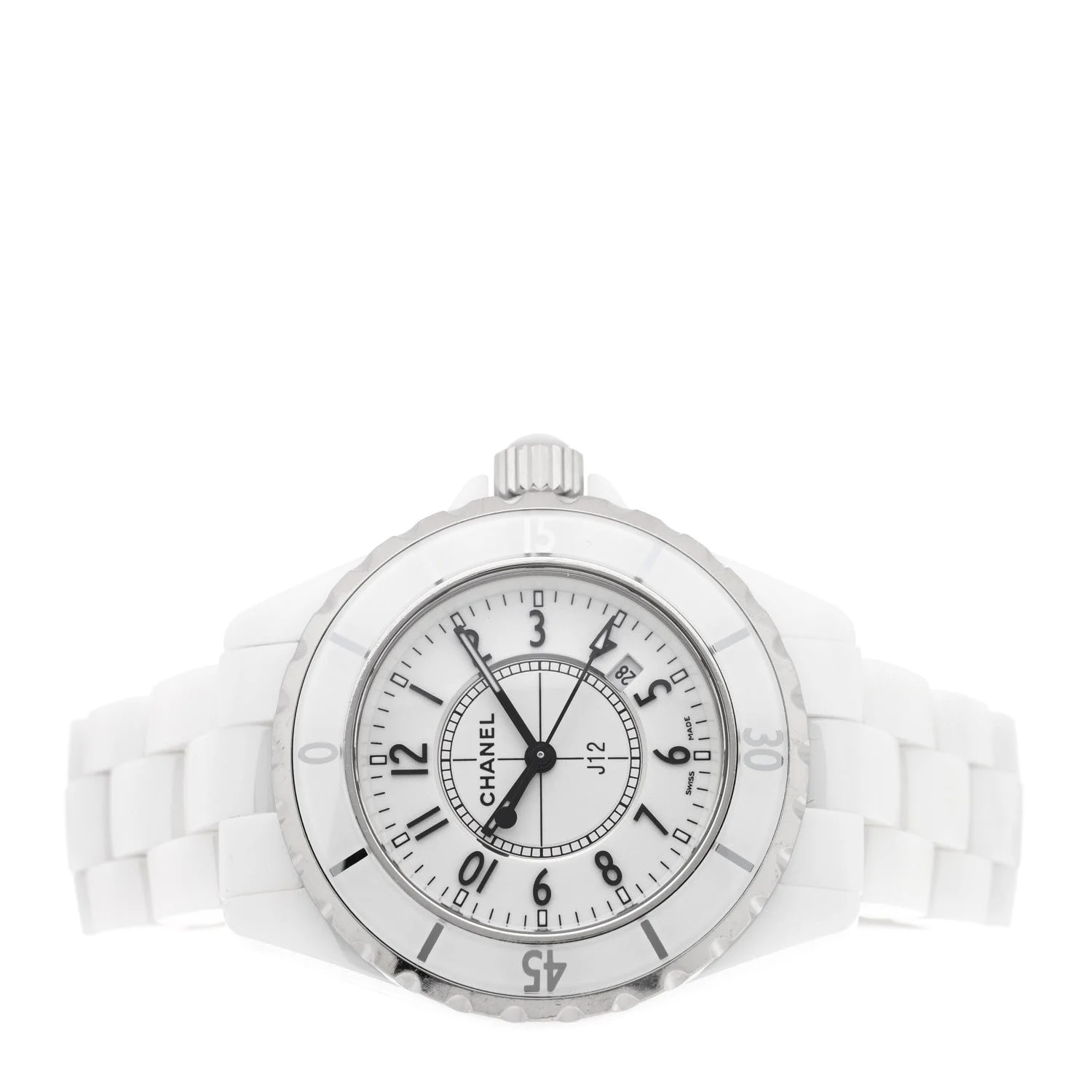 Stainless Steel Ceramic 33mm J12 Quartz White 2