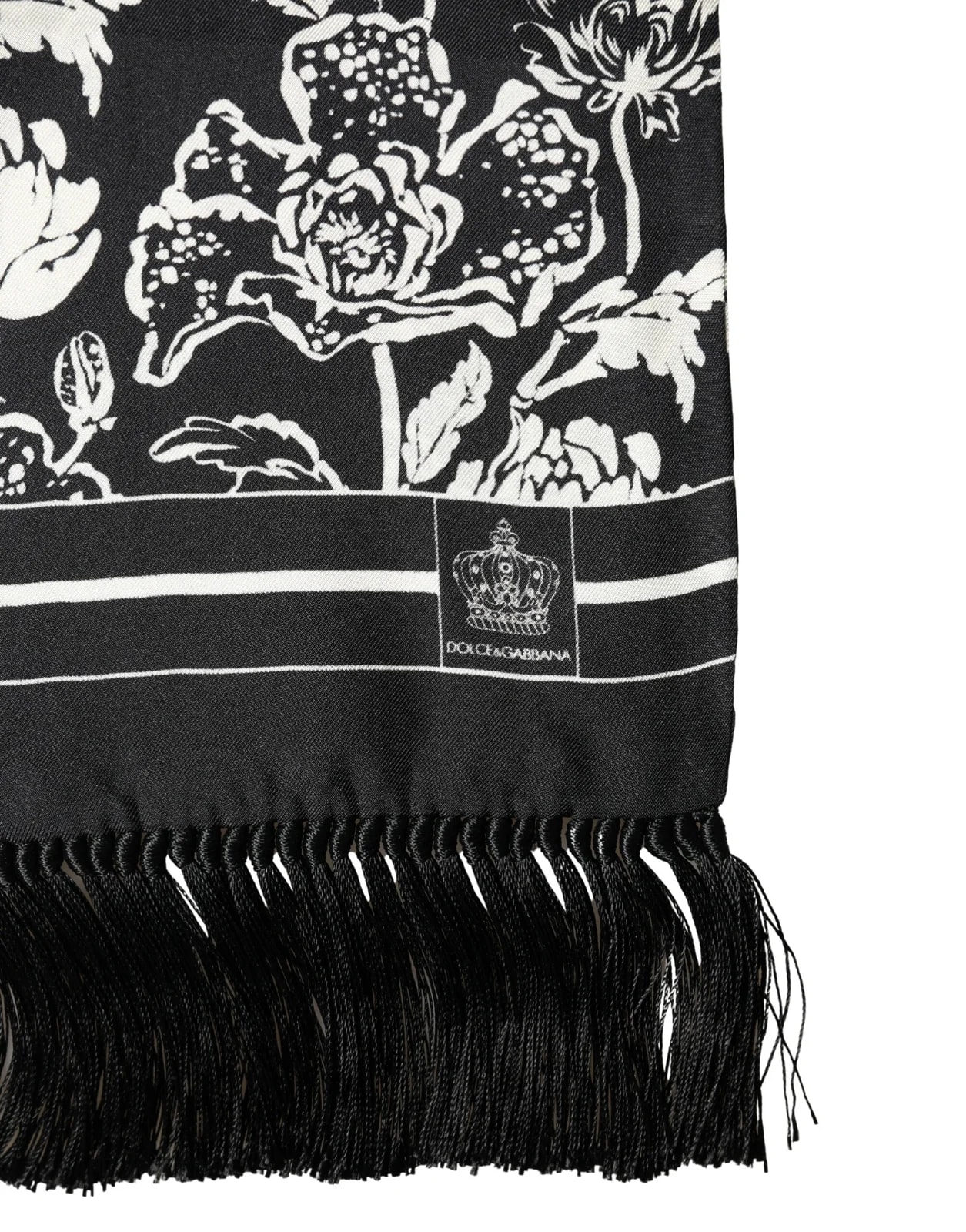 Dolce & Gabbana Floral Pattern Fringed 135cm X 16cm Scarf 3