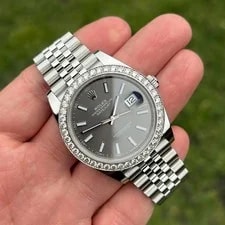 Rolex Datejust 41mm Full Set 2025 Unworn Rhodium 126300 Diamonds Diamond Bezel 3