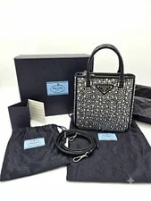 Prada — Prada -Embellished Mini Top Handle / W/ Strap — Handbag — resale