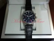 IWC Pilot's Chronograph Stainless Steel Black Dial Black CrocStrap 43mm IW377701 3