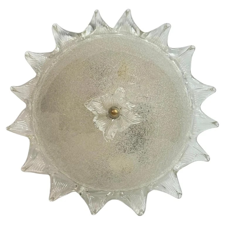 Murano Glass Sommerso — Murano Flush Mount Ceiling , Italy, 1970s — lighting — resale