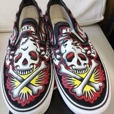 Vans Classic Slip-On Skully Tat WTX High Risk VN-0EYEAZY Us10 2