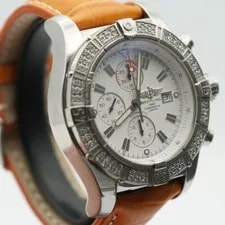 Breitling Super Avenger A13370 Brilliant Bezel Set Papers White 2