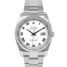 Rolex — Rolex Datejust 36, 116234, Steel & White Gold, White Roman Dial, Oyster Brace... — Watch — resale