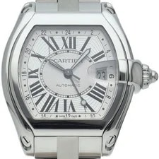 Cartier — Cartier Roadster XL GMT W62032X6 Stainless Steel mensWatch Silver — Watch — resale