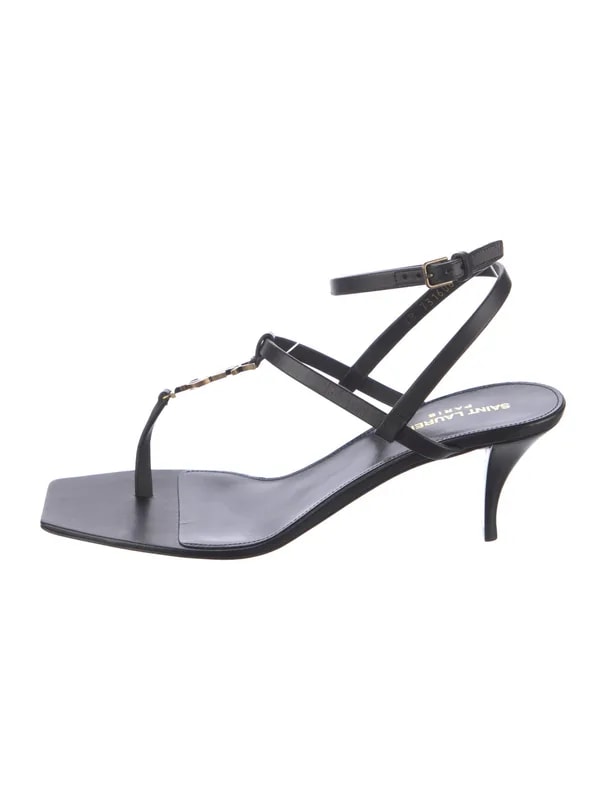 Saint Laurent — Signature Logo T-Strap — Designer Shoe — resale