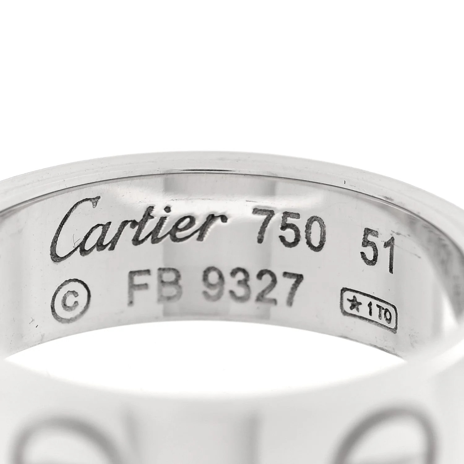 18K White Gold 5.5mm Love 51 5.75 4