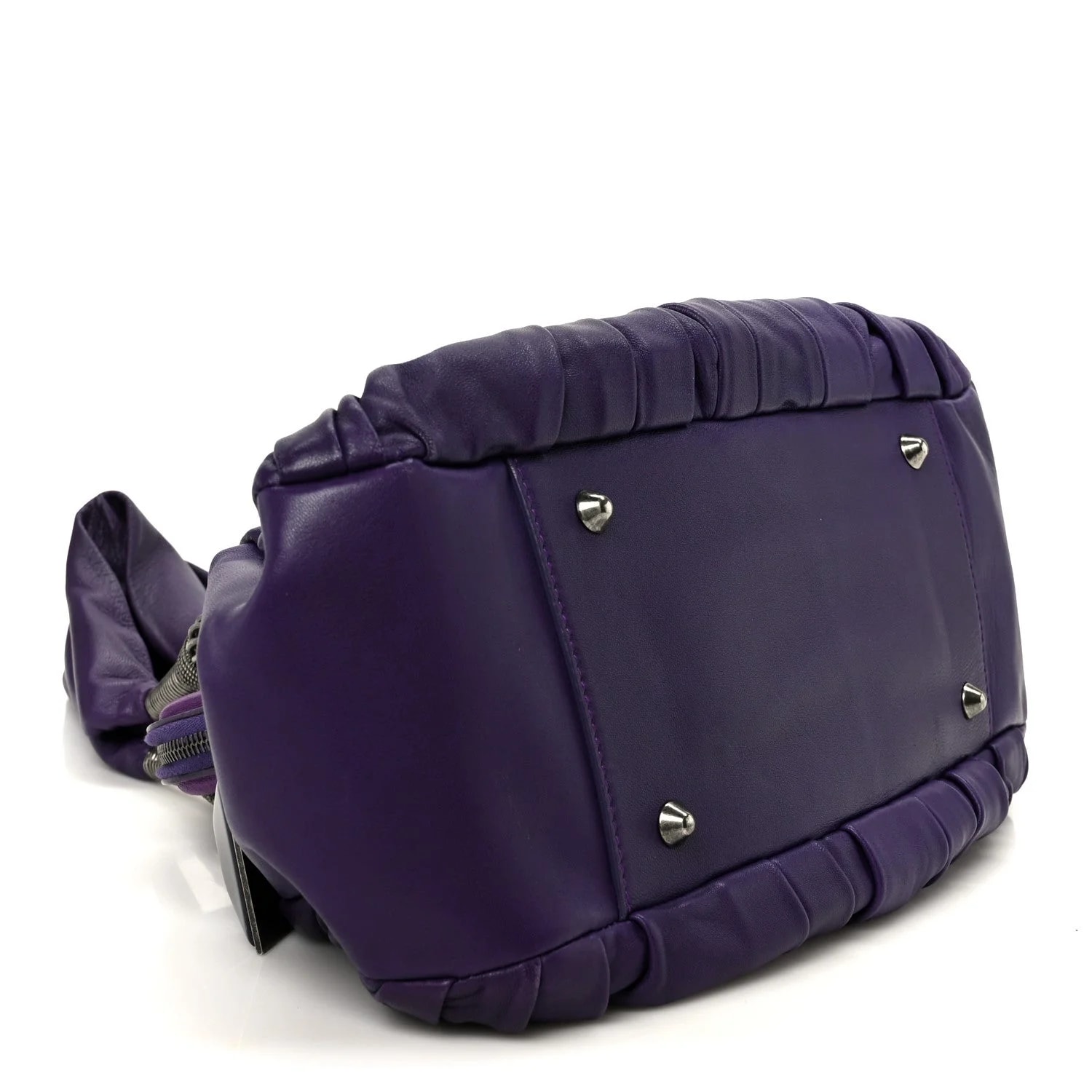 Plisse Pleated Frame Satchel Fonce 4