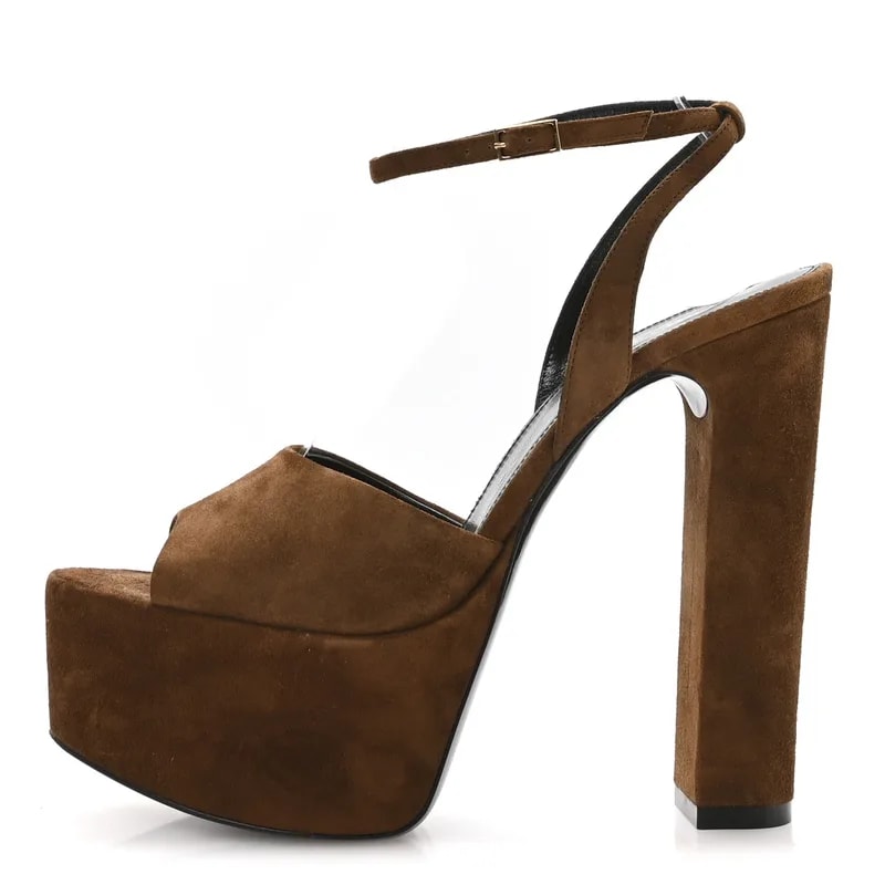 Saint Laurent — Cachemire Jodie 95 Tanouk Platform 36.5 Land — Designer Shoe — resale