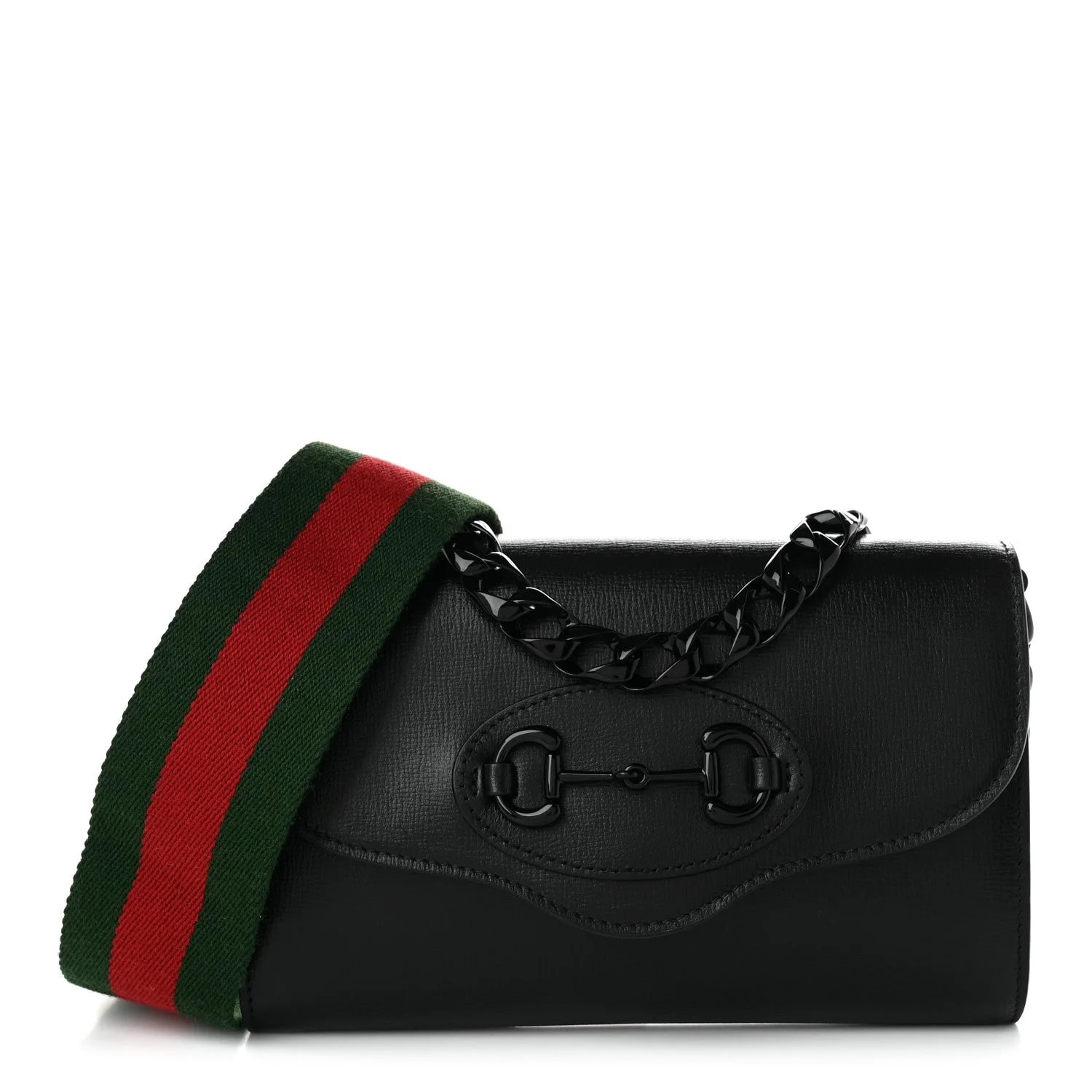 Gucci — Textured Web Monochrome Mini Horsebit 1955 Chain — Handbag — resale