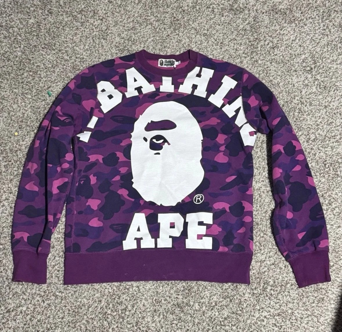 BAPE — Bape Ape All Over Graphic Sweatshirt — streetwear — resale