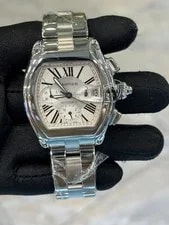 Cartier — Cartier Roadster White Roman Dial on Stainless Steel 2619 With Box — Watch — resale