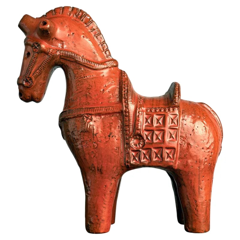 Large 12 Inch Aldo Londi Bitossi Horse Pottery Sculpture — decorative_object — resale